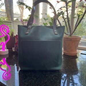 Portland Leather Small Tote Bag in Surf 🏄‍♀️
